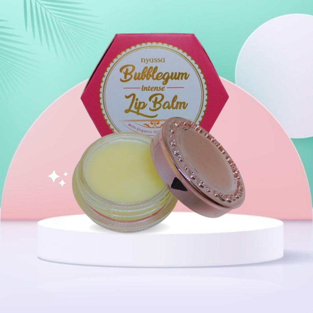 Бальзам для губ Nyassa со вкусом жевательной резинки - 6 г, Интенсивно увлажняющая и питательная маска для губ для сухих, потрескавшихся и обветренных губ, Без оттенка, с маслом ши и орга