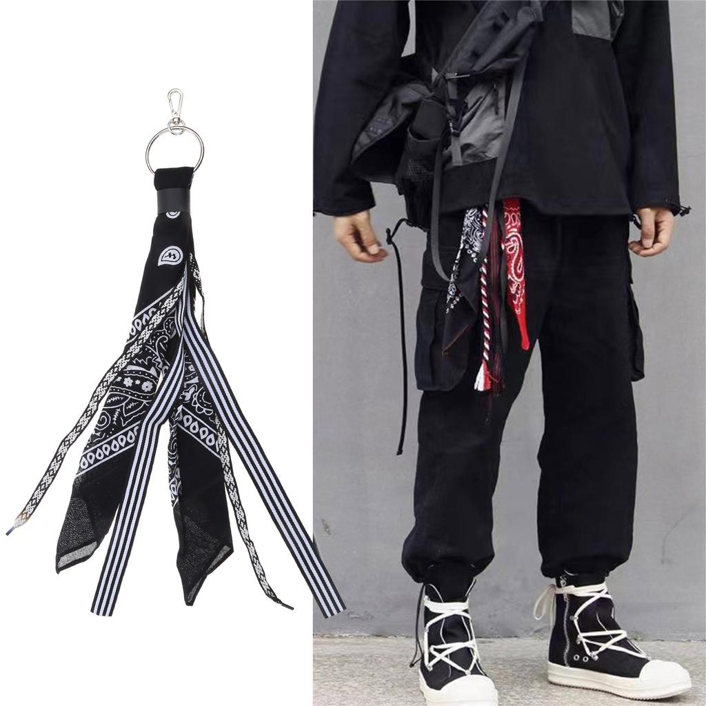 Hip Hop Kerchief Pants Chain Paisley Bandana Wallet Chain Ribbon Biker Headscarf Metal Keychain Bags Pants Jewelry Gift