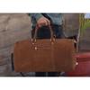Personalized Cowhide Leather Duffel Bag: Weekender Travel Bag