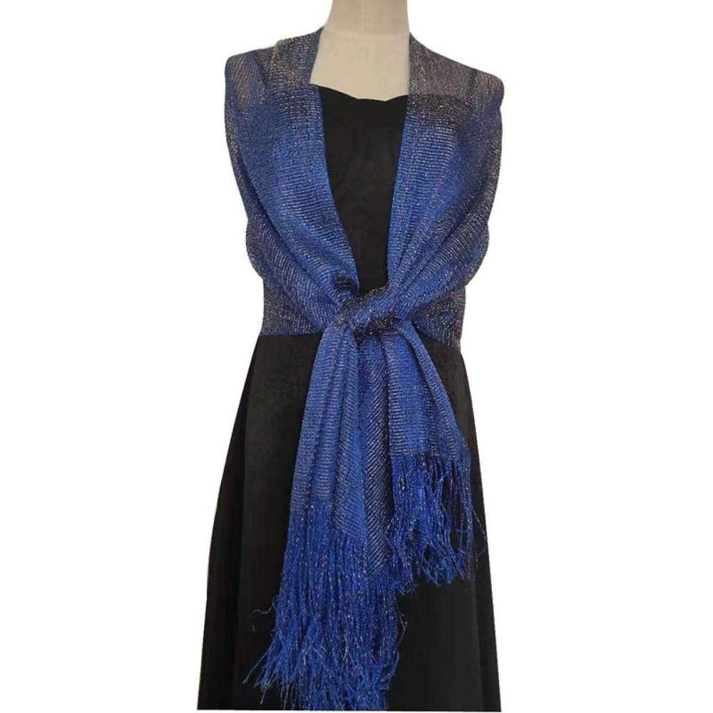 Sun Protection Hollow Out Shawl Solid Color Hollow Out Scarf Photo Props Tassel Shawl Dinner Party