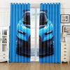2-панельная синяя занавеска с принтом гоночных автомобилей, большая занавеска для спальни для мальчиков, гостиной, от пола до потолка, на окно
