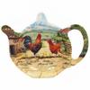 [R5643] - Melamine Sachet Holder 'The Rooster and the Hen' - 12x10 Cm