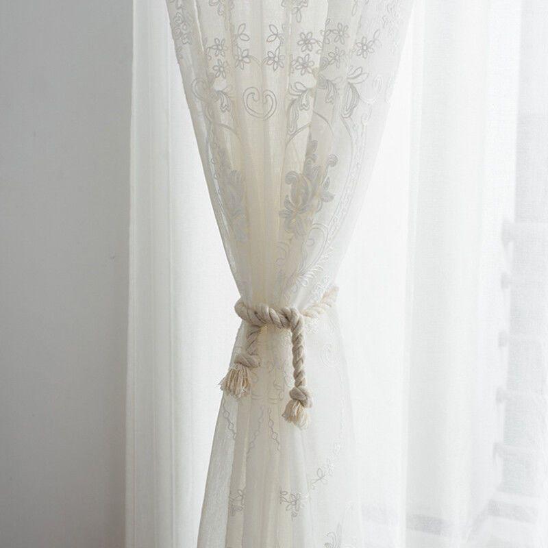 Современный экран для окна, занавеска для балкона, белая занавеска для перегородки, гостиная, спальня, эркер, полузатемняющая вышитая экран для окна