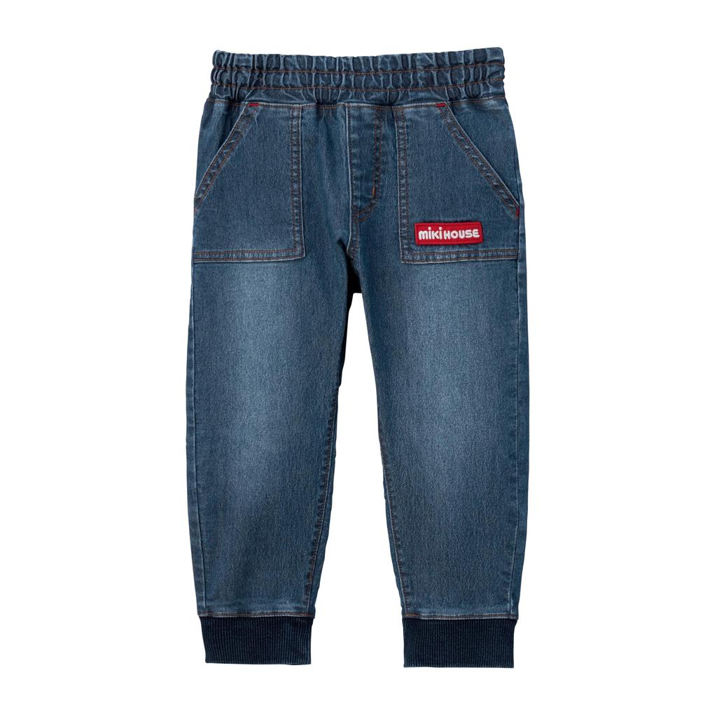 MIKIHOUSE Web Limited Logo Stretch Pants for Baby & Kids 80cm Indigo Blue IBL 10-3220-680