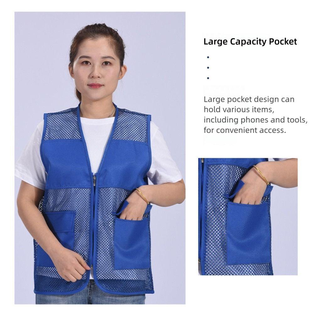 Mesh Safety Vest Sleeveless Style See-through Vest Men Women V-neck Vest  Summer Season