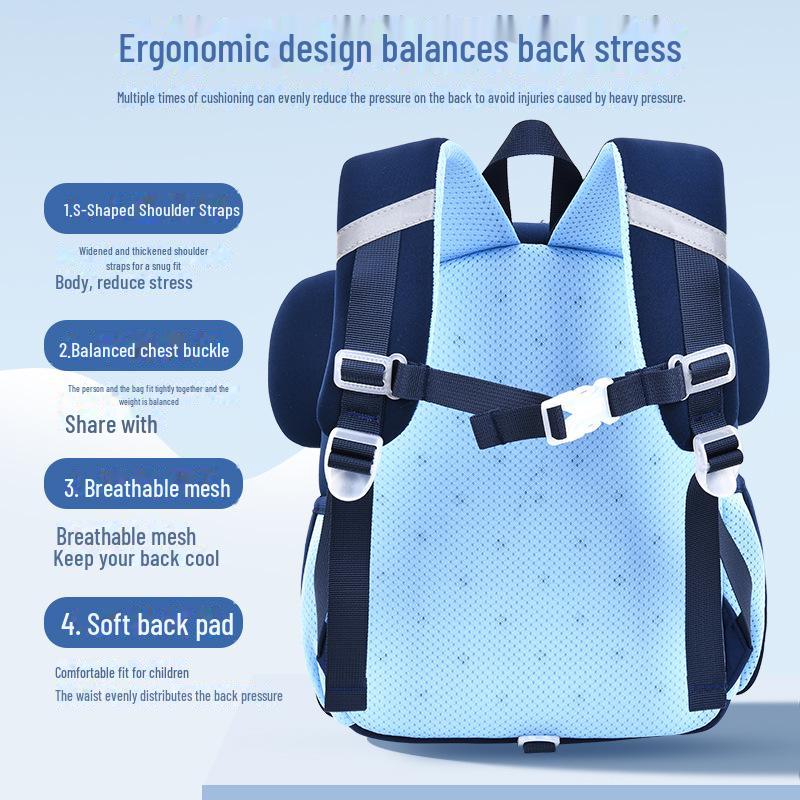 Cartoon Cute Mini Children's Neoprene Kindergarten Schoolbag - Lightweight Anti-Lost Backpack