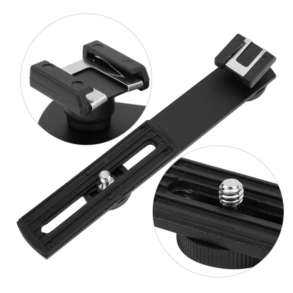 Aluminum Alloy External Flash Dual Head Crossbar Bracket Photographic Equipment Accessory
