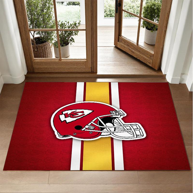 Ковер из кристаллического велюра с дизайном Kansas City Chiefs, мягкий декоративный коврик для спальни, прихожей