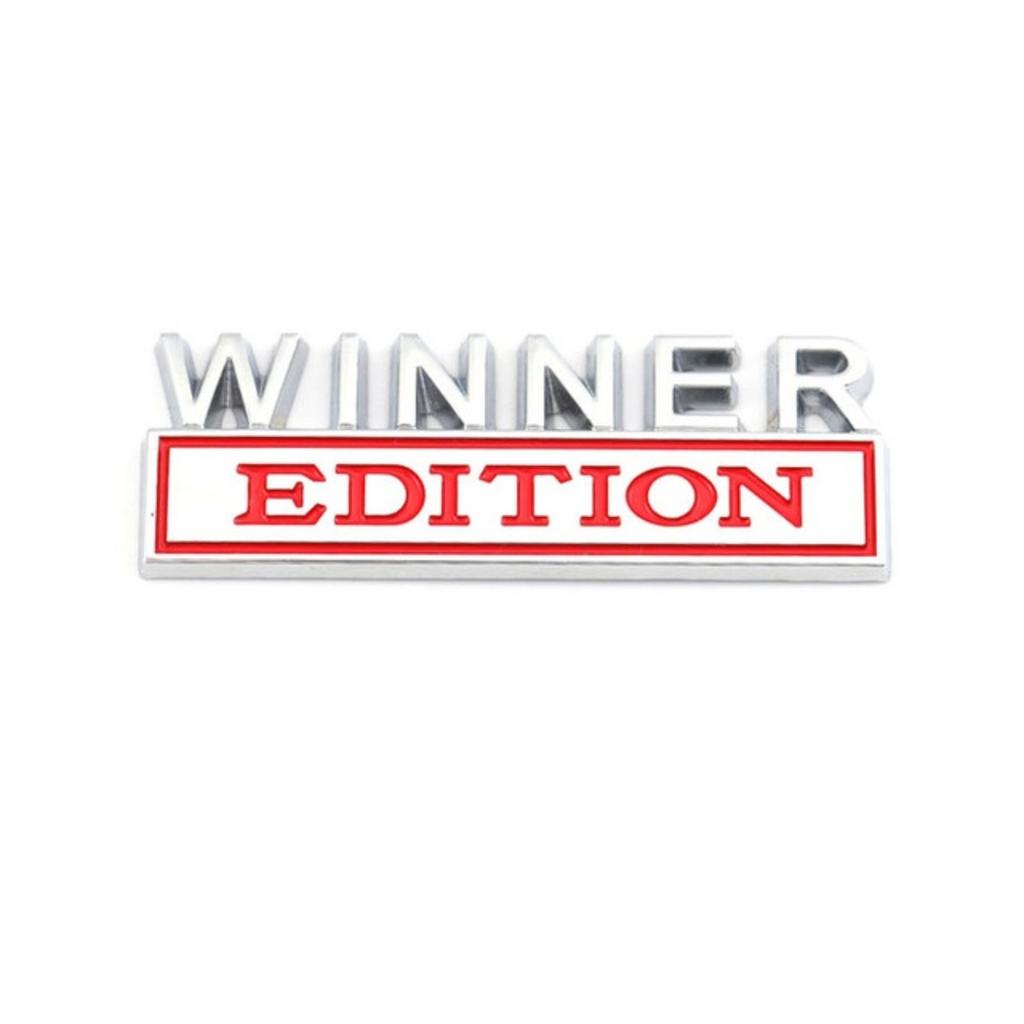 1Pc 3D Metal Winner Edition Logo Car Front Grille Badge Side Fender Rear Trunk Emblem Sticker Decal
