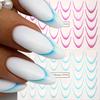 Наклейка для дизайна ногтей, Французские линии, Градиент, Улыбка, Простой набор наклеек-водных знаков для ногтей