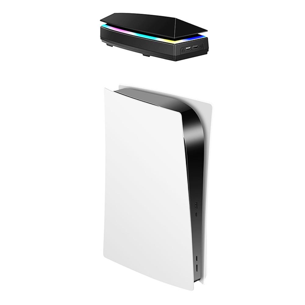 Охлаждающий вентилятор консоли с 3 скоростями ветра, цветной светодиодный светильник для консоли PS5 Disc Edition/Digital Edition