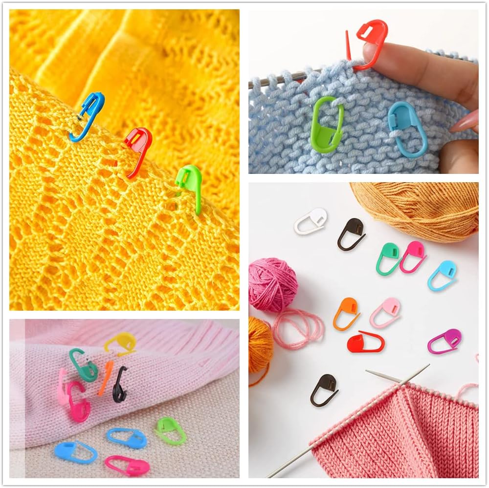 10pcs Plastic Resin Small Clip Locking Stitch Markers Crochet Latch Knitting Tools Needle Clip Hook Sewing Tool Mixed Color