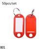 50pcs/lot Colorful Plastic Keychain Key Tags Label Numbered Name Baggage Tag ID Label Name Tags With Split Ring
