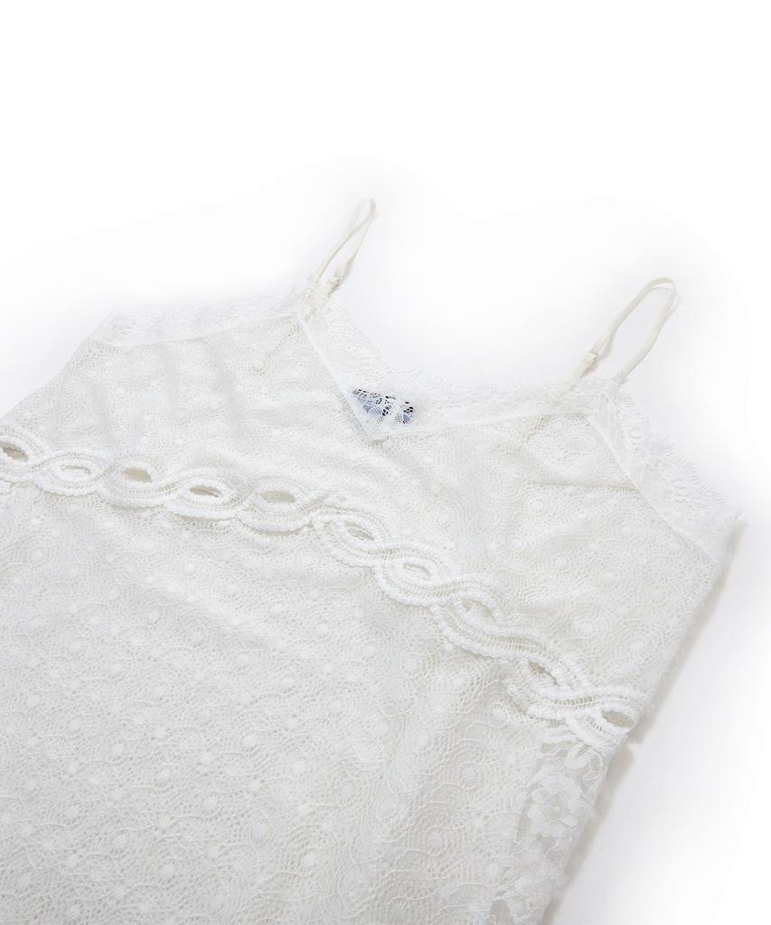 Penfield Crochet Mix Long Dress White_Fs2Ws52F