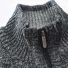Мужские повседневные вязаные свитера-кардиганы Slim Fit Fleece Full Zip Толстый вязаный кардиган Зимняя верхняя одежда