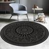 Retro Mandala Lotus Flower Pattern Round Carpet Chair Floor Mat Soft Carpets For Living Room Anti-slip Rug Bedroom Decor Carpet