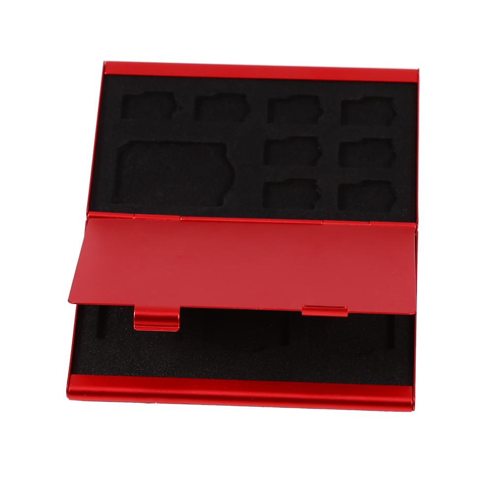 12 Slots Aluminium Box Case For Card And TF Card Holder(Black)