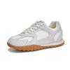 Leather Forrest Gump Shoes Women's 2025 Spring and Summer New Flat-bottomed Breathable Sports Shoes Fashion Trend Dad Shoes Versatile Women's Shoes