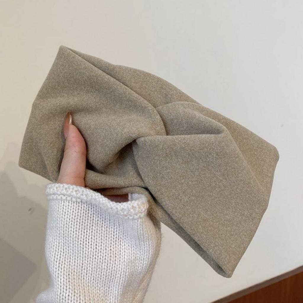 Кашемировые широкие повязки на голову с крестом, зимние теплые уши, мягкая эластичная повязка на голову, тюрбан для женщин, однотонная бандана, шарф, аксессуары для волос