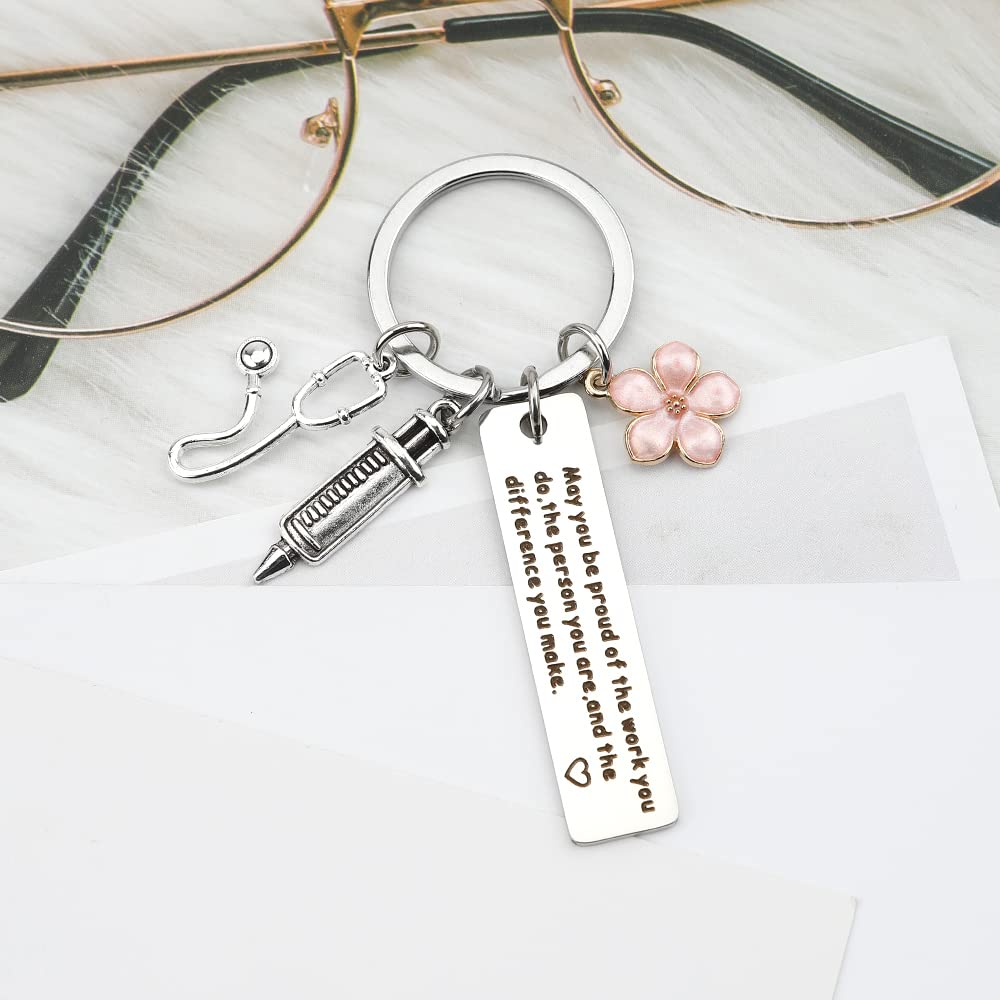 Inspirational Nurse graduation gifts Cute Customized Engraved Nurse week gifts Trendy Nurse keychains for Nursing students