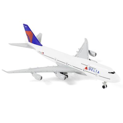 QIYUMOKE Масштаб 747 Модель самолета Boeing 747 Модель самолета авиакомпании со собранным шасси и подставкой Авиационный подарок для взрослых