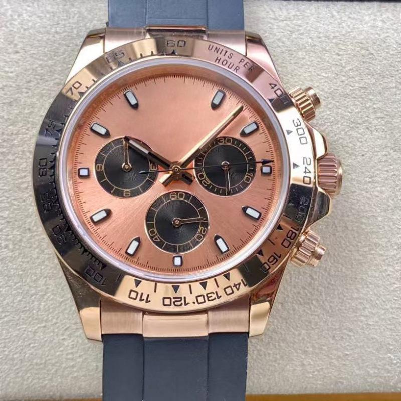 Мужские автоматические механические часы Rolex Daytona 40 мм, многофункциональные, с инкрустацией бриллиантами.