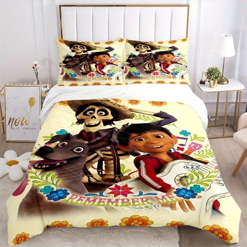 3pcs Coco Remember Me Quilt Cover Set - Soft & Comfortable Polyester Fabric, All-Season Breathable Comforter Set For 1 Quilt Cover & 2 Pillowcase