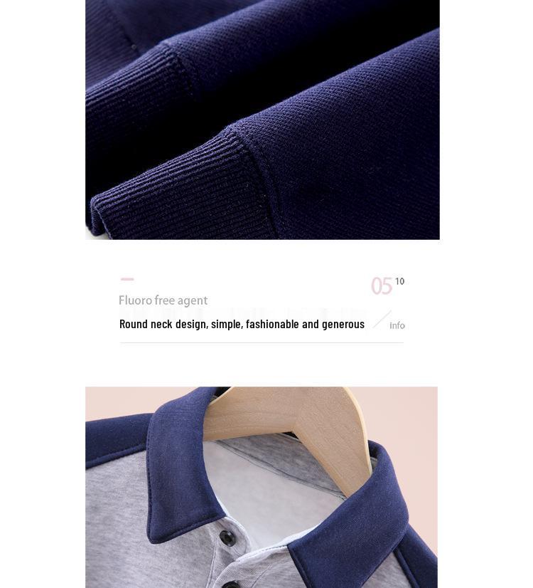 Мальчиковый свитшот поло с отложным воротником - Красивый повседневный топ для детей, Осенняя одежда