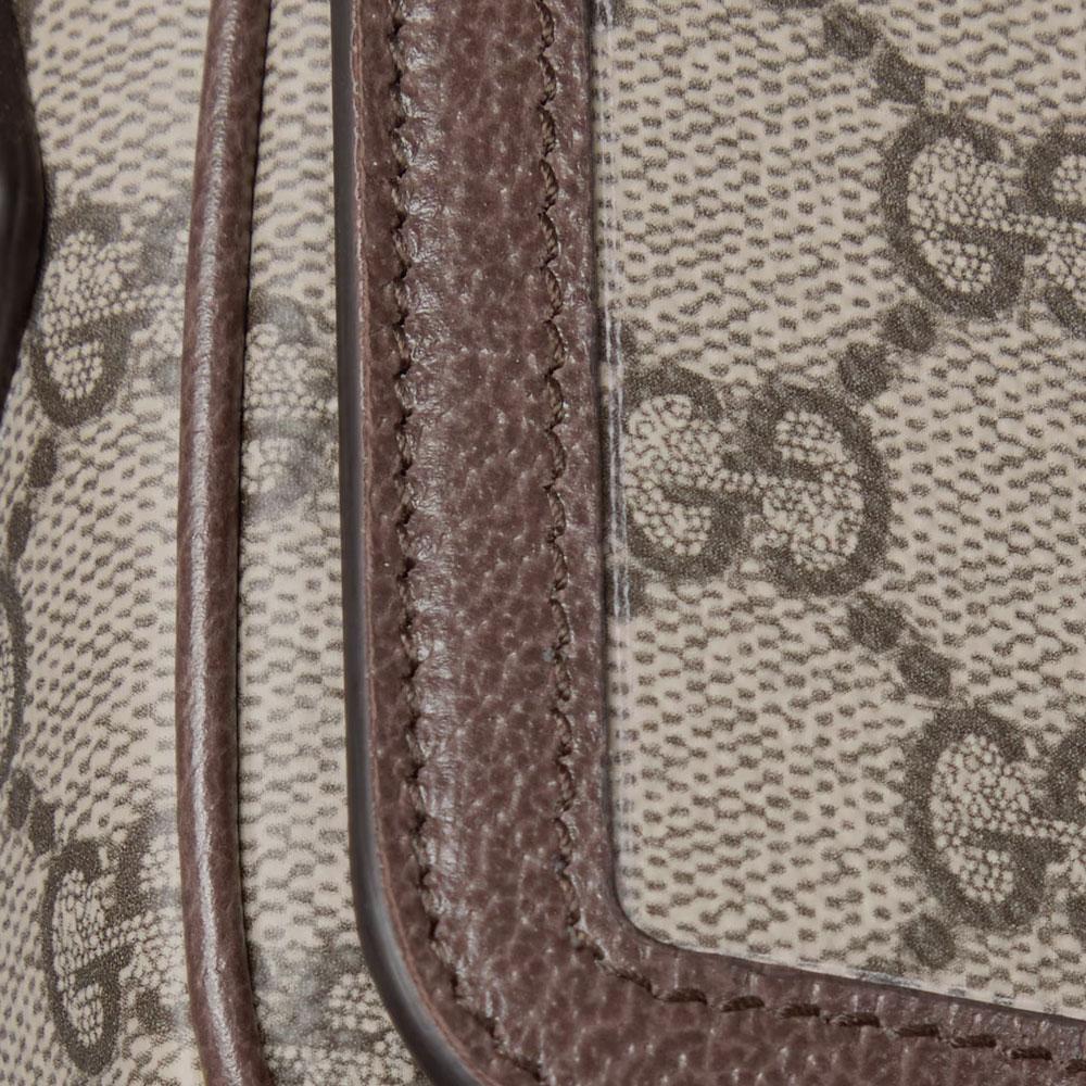 Gucci Ophidia Logo Classic Canvas And Leather Mini Shoulder Bag Women shoulder bag Beige Dark-Brown 838471-FAE0P-9746