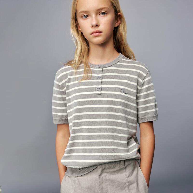 ELLE KIDS Girls' Classic Striped Knit Top