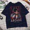 Arcane Vi Модная уличная футболка для мужчин женщин Лига Легенд Тренд Одежда Джинкс Аниме Фанатам Подарок Футболки в уличном стиле