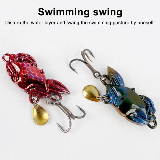 3.5CM/10G Metal Crab Spinner Blade Lure with Hook Long Casting Crab Bait with Rotating Sequin Spoon Spinnerbait Saltwater Freshwater Fishing