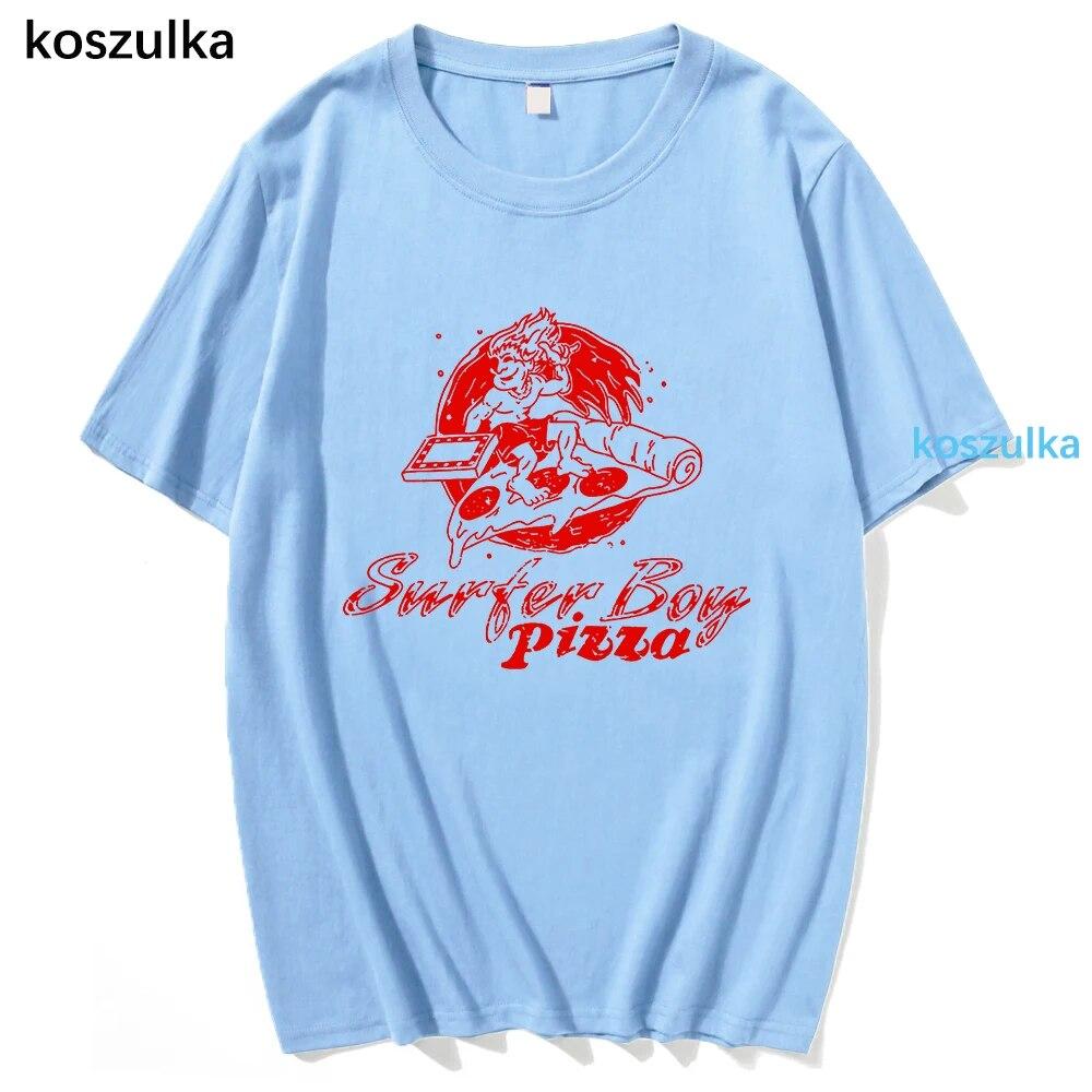 Unixes Classic Surfer Boy Pizza T-shirt Cotton T Shirt Summer T Shirts 2022 Tops Unisex T-Shirts Women Sweatshirts Unisex