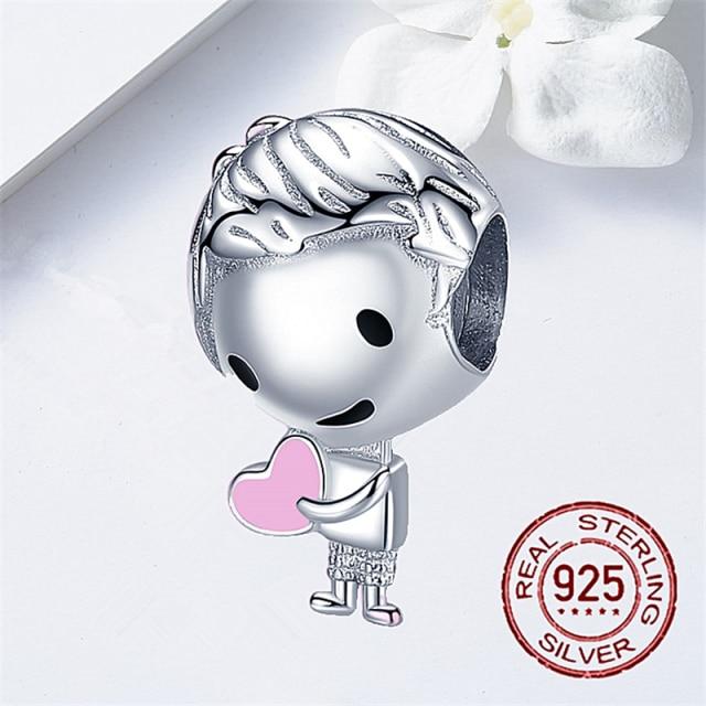 Подвеска из стерлингового серебра 925 пробы, подходит для оригинальных очаровательных бусин, синяя коллекция, браслет-подвеска с астронавтом, ожерелье, ювелирные изделия, женские ювелирные изделия