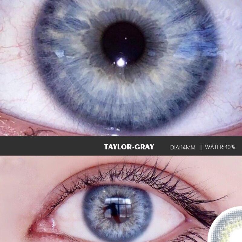 Eyeshare 2 шт./пара цветных контактных линз для глаз, синие цветные линзы для глаз, контактные линзы TAYLOR, красивая косметика для учеников, ежегодно