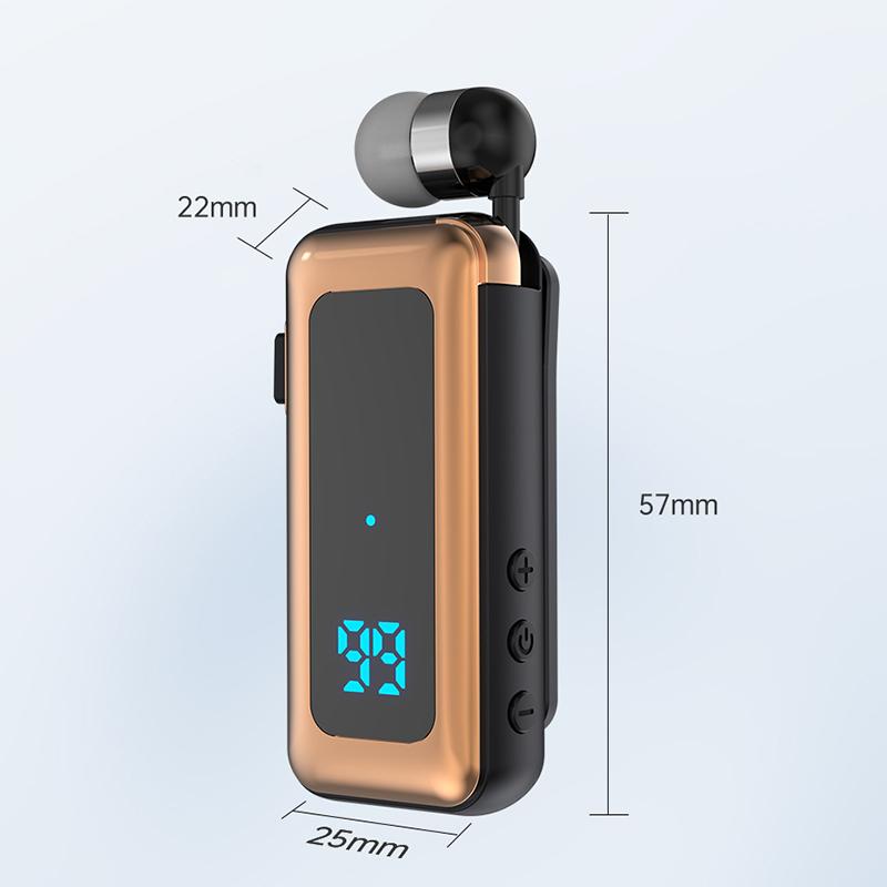 VAORLO Бизнес-наушники с зажимом для TF-карты, играющие по Bluetooth 5,4, с шумоподавлением, HD-наушники с цифровым дисплеем и микрофоном, гарнитура