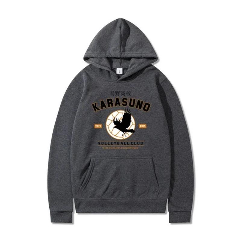 Мужские толстовки с капюшоном Cartoon Haikyuu Funny Japanese Anime Streetwear Harajuku Karasuno Fly High Graphic Hoodies & Sweatshirts Womens