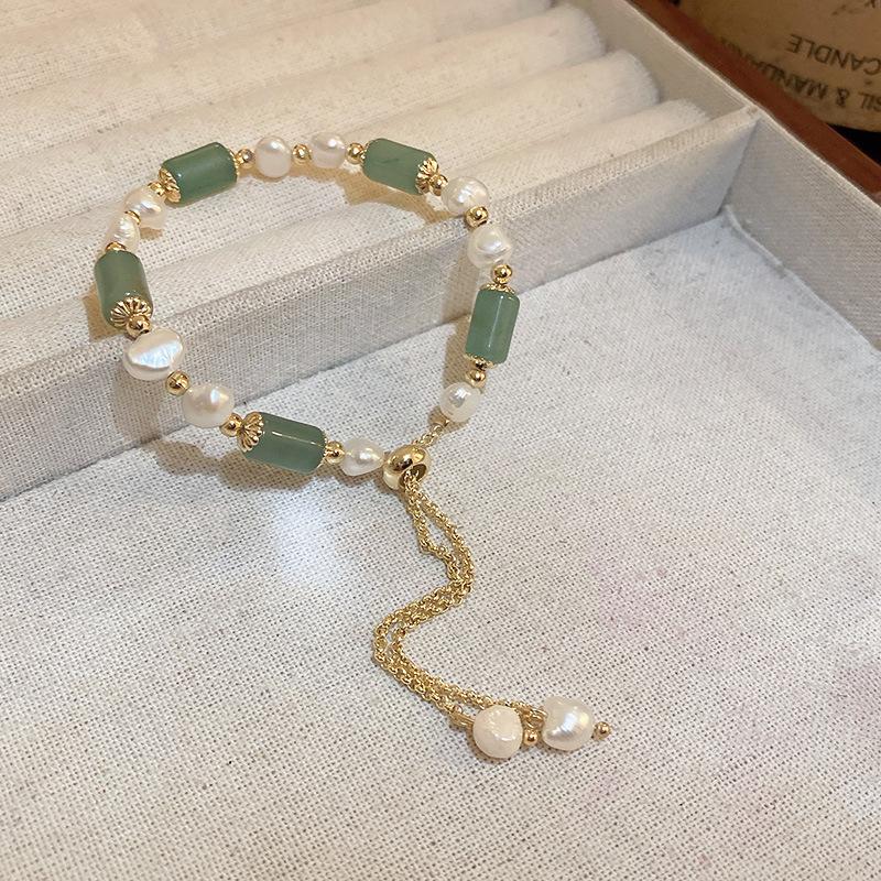 Natural Stone Bracelets Sweet Dopamine Pearl Baroque Bracelets Simple Collarbone Chain Fashionable Temperament Accessory