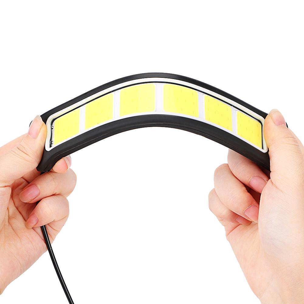 Противотуманная фара Водонепроницаемая Гибкая Светодиодная Автомобильная ДХО Дневной ходовой свет Квадратная COB 2 шт. Гибкая Функциональная Лампа Автостайлинг