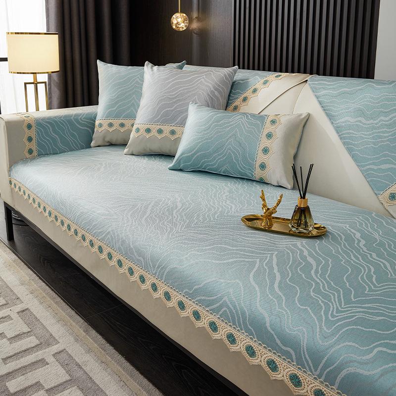 Подушка для дивана, летняя ледяная шелковая простая современная летняя подушка для коврика, нескользящая подушка для четырех сезонов, универсальный чехол для дивана, однотонный крутой коврик