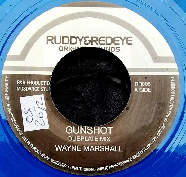 7-дюймовая пластинка WAYNE MARSHALL Gunshot RR006 Ruddy Redeye 2010 Великобритания Регги Ска Даб Б/у