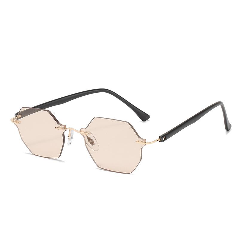 New frameless sunglasses European and American trendy brand Lei Jia multi-variant trimmed sunglasses women's sunglasses