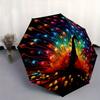 1pc Colorful Feathers Peacock Automatic, Cute Cartoon Pattern, Portable Outdoor Umbrella, Perfect, Holiday Gift for fans.C082