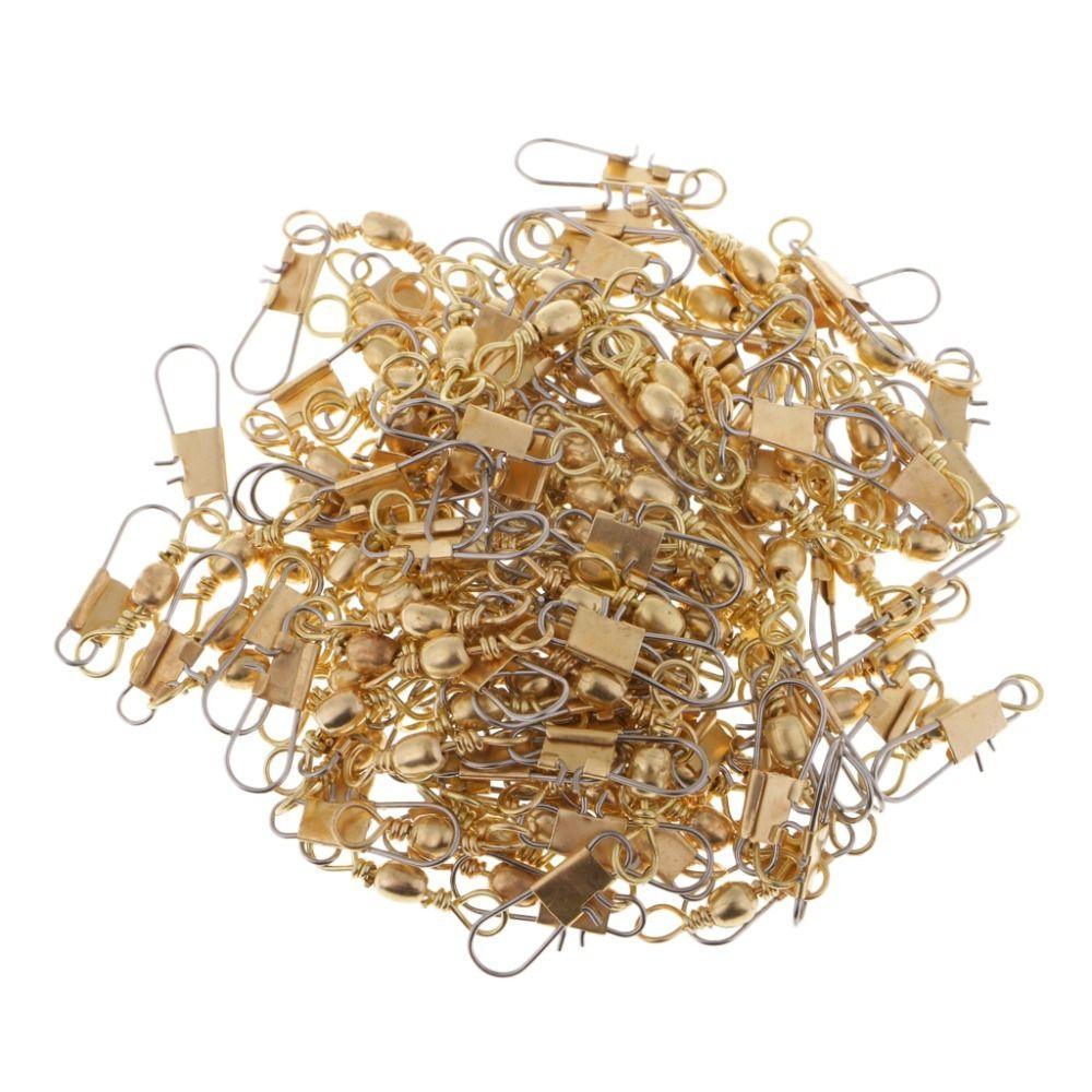 Copper Head Space Bean Octagon Ring Shank Clip Connectors Fishing Line Sinker Fishing Swivels Hook