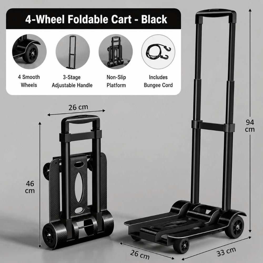 Strong Load-Bearing Foldable Hand Truck Labor-Saving Flatbed Cart Movable Luggage