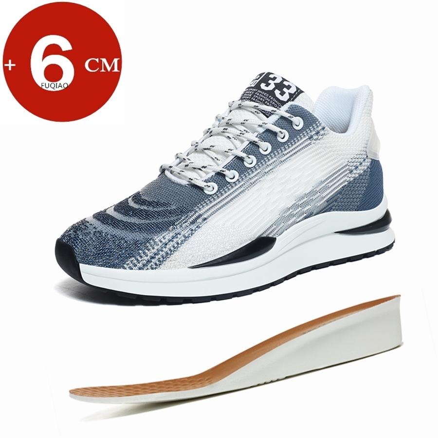 Fashion Men Heightening Shoes Elevator Shoes Hidden 6CM Height Increase Shoes For Male Casual Breathable Sports Sneakers Taller Men