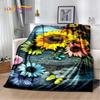 Nordic 3D Daisy Flower Soft Plush Blanket,Flannel Blanket Throw Blanket for Living Room Bedroom Bed Sofa Picnic Cover Bettdecke