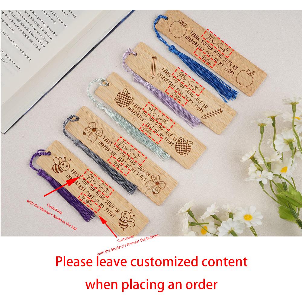 Custom 5Pcs Bookmark Teacher Appreciation Gift Thank You for Being Part of My Story Book Lover Gift Back To School Book Supplies