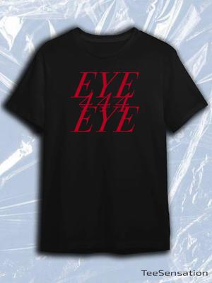 TeeSensation Черная футболка с круглым вырезом и коротким рукавом с принтом 'Eye 444 Eye Red Text'