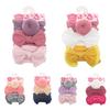 3Pcs/Set Solid Color Cotton Cute Bow Headband For Kids Elastic Hair Bands Bowknot Headwear